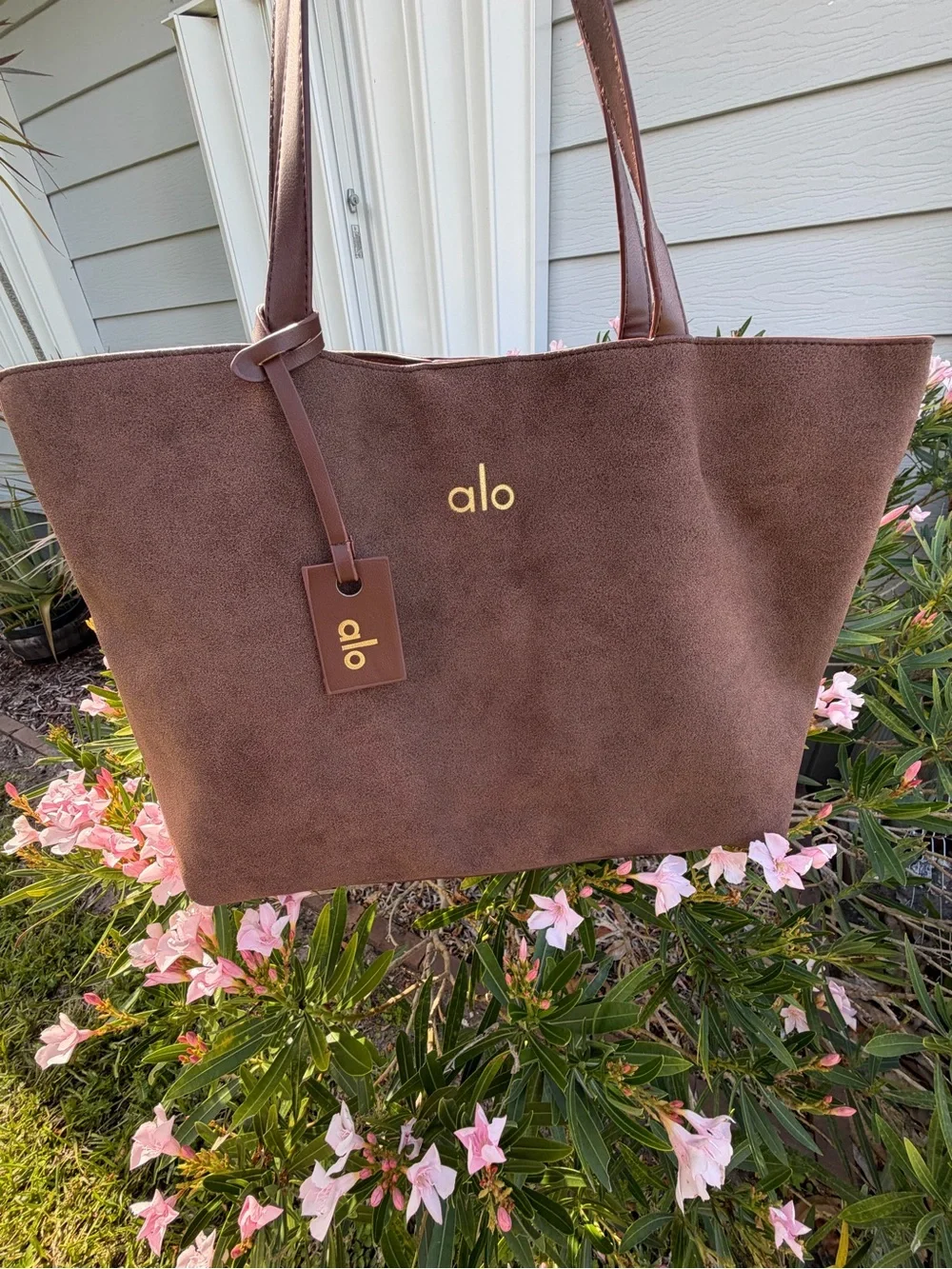 ALO Yoga Brown Suede Tote Bag - Picture 2 of 14